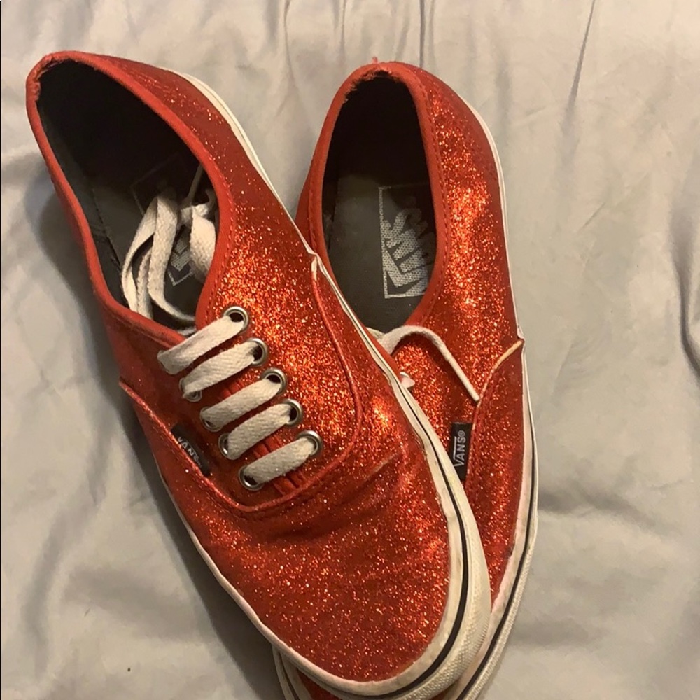 Red sparkle vans